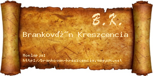 Brankován Kreszcencia névjegykártya